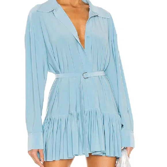 open lace back dress Super Oversized BF NK Shirt Flared Mini Dress